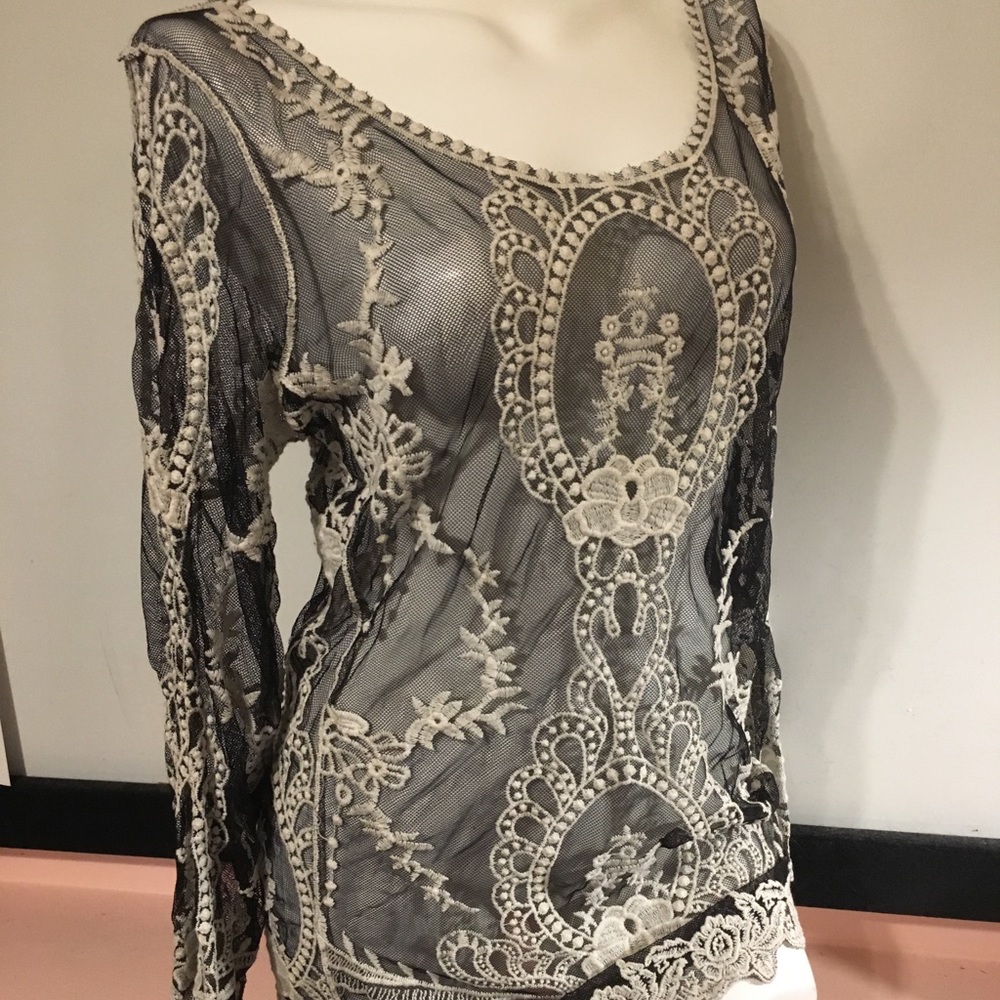 Cover Stitched    Long Sleeve Blouse